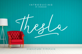 Discover the Elegance of Thesla Script: A Handmade Font for Creative Expression